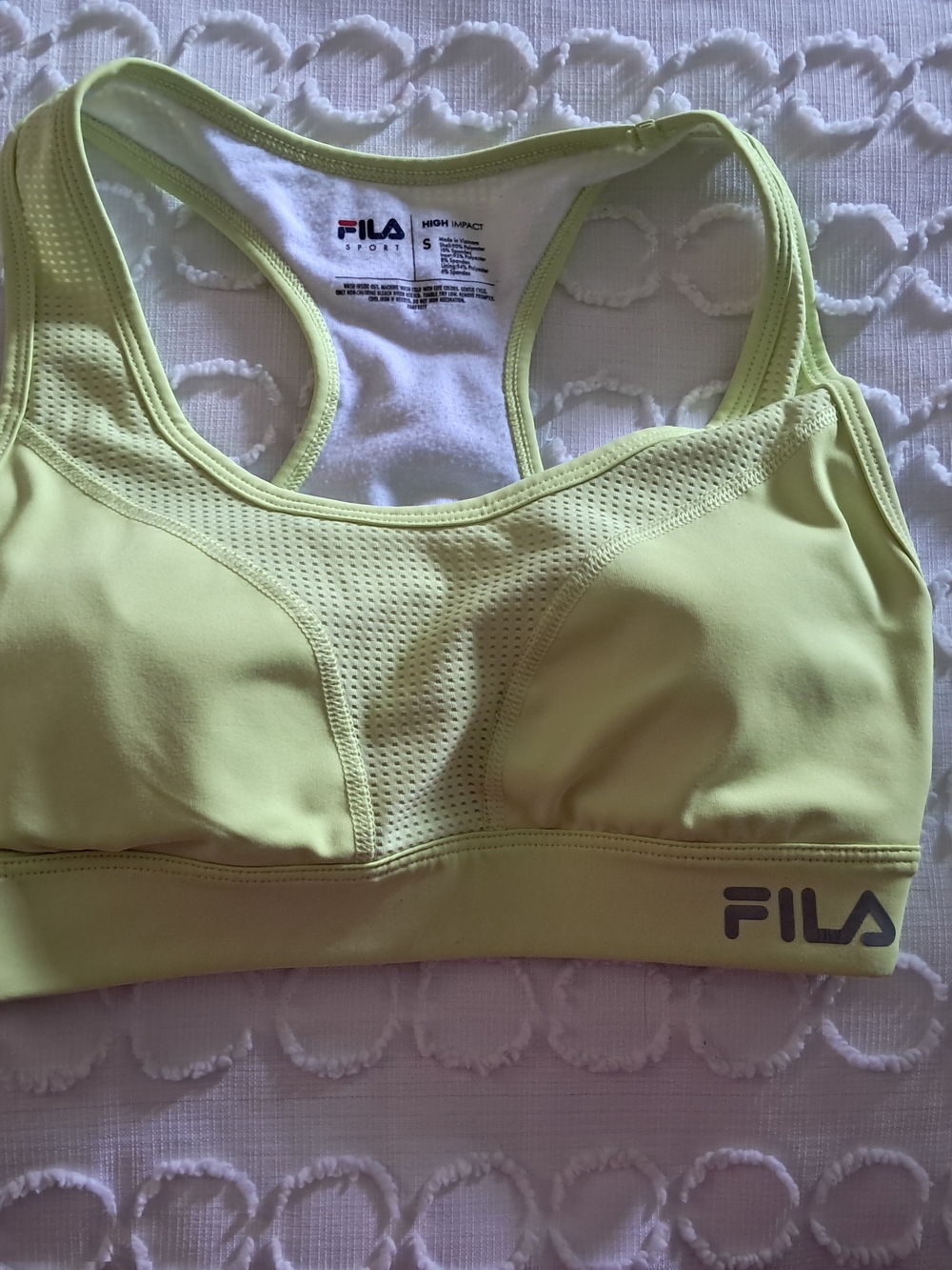 FILA Neon Lime Racerback Sports Bra